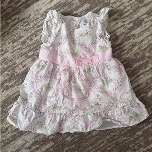 The Children's Place White Pink Bunny Print Ruffle Dress